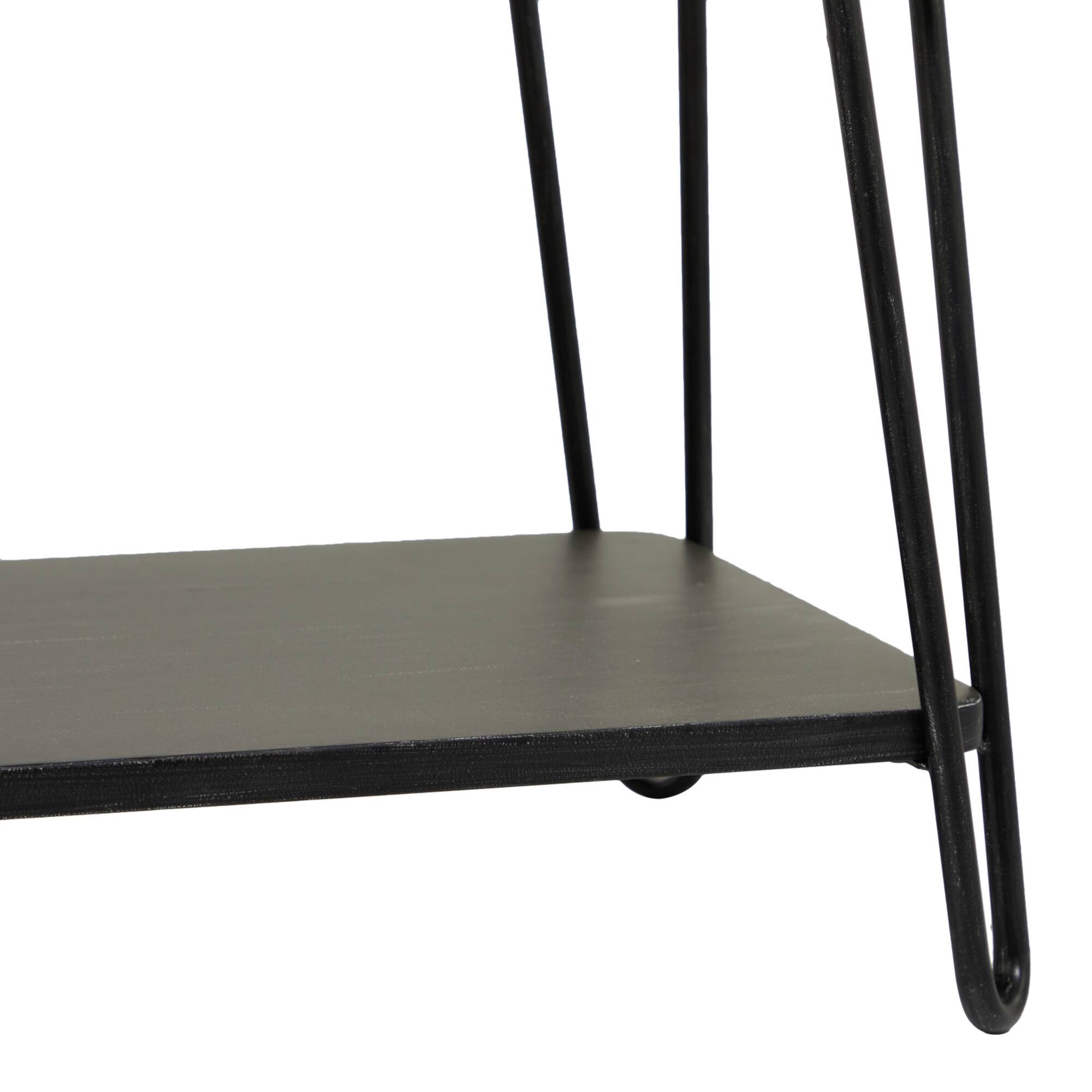 49" Black Metal Industrial Bench